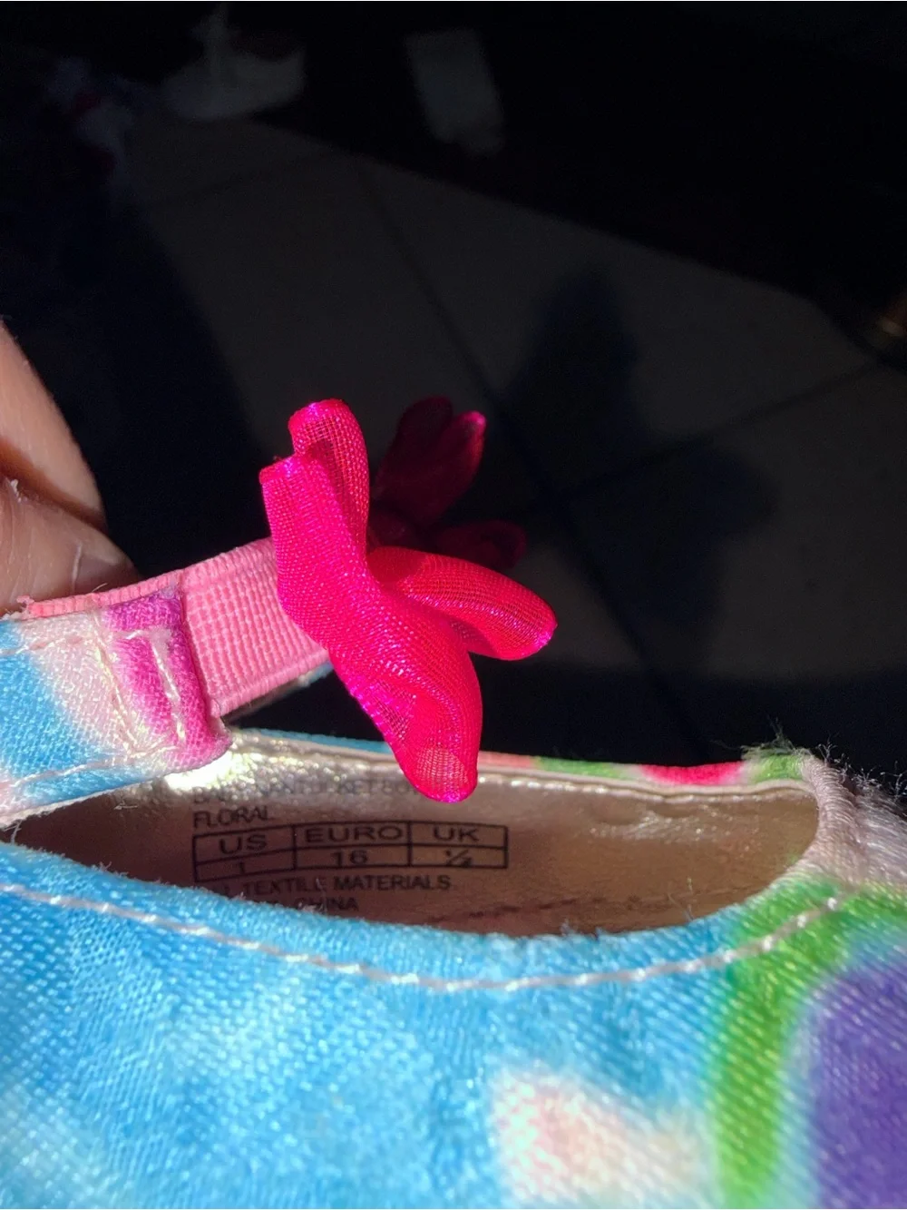 Stuart Weitzman Kids Multicolor Floral Espadrille Sandals with Pink Ribbon